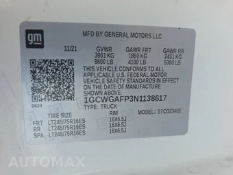 2022 Chevrolet Express 2500 Cargo Van 1WT 135.2" WB - miniatura 14