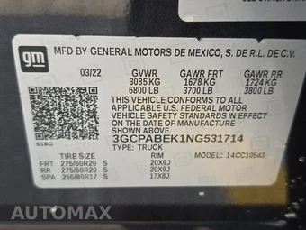 2022 Chevrolet Silverado 1500 Custom Crew Cab Short Bed 1CX - miniatura 14