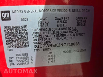 2022 Chevrolet Silverado 1500 LTD Custom Crew Cab Short Bed 1CX - miniatura 2