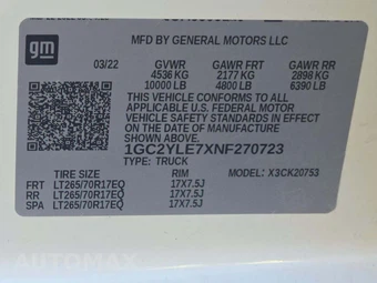 2022 Chevrolet Silverado 2500HD WT Extended Cab Medium Bed 1WT - miniatura 5
