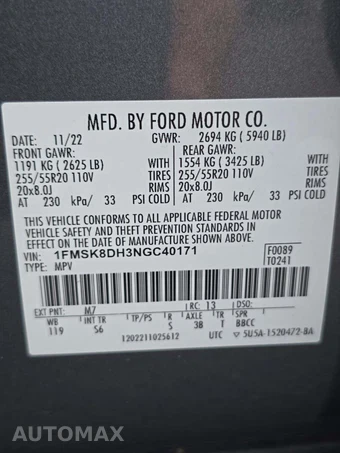 2022 Ford Explorer XLT - miniatura 2