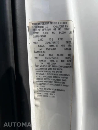 2022 Ford Super Duty F-350 Cab Chassis XL Regular Cab DRW - miniatura 68