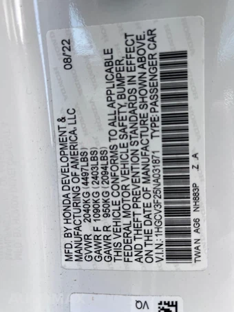 2022 Honda Accord Hybrid Sport - miniatura 20