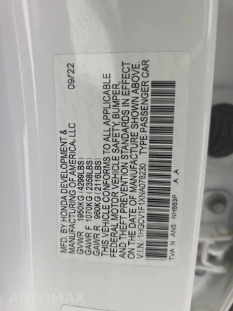 2022 Honda Accord Sedan LX 1.5T - miniatura 15
