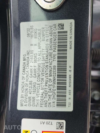 2022 Honda Civic Sedan Touring - miniatura 2