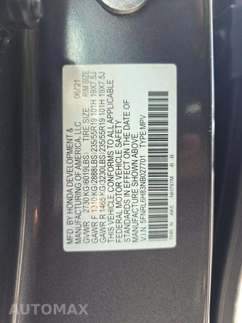 2022 Honda Odyssey Touring 118.1" WB - miniatura 5