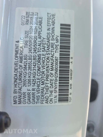 2022 Honda Pilot Special Edition - miniatura 2