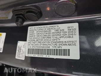 2022 Honda Pilot Touring 8-Passenger - miniatura 15
