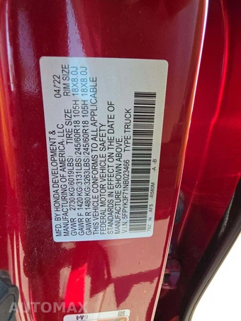 2022 Honda Ridgeline RTL-E Crew Cab Medium Bed - miniatura 5