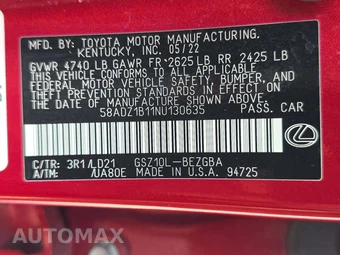 2022 Lexus ES 350 - miniatura 2