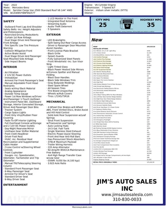 2022 Mercedes-Benz Sprinter 2500 Cargo Van Standard Roof 144.0" WB - miniatura 8