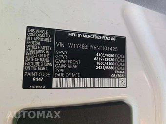 2022 Mercedes-Benz Sprinter 2500 Cargo Van Standard Roof 144.0" WB – miniatura 5
