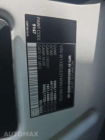 2022 Mercedes-Benz Sprinter 3500XD Cab Chassis DRW – miniatura 17