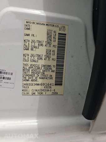 2022 Nissan Frontier PRO-X Crew Cab Short Bed – miniatura 14
