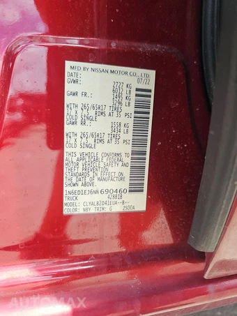 2022 Nissan Frontier SV Crew Cab Medium Bed – miniatura 14