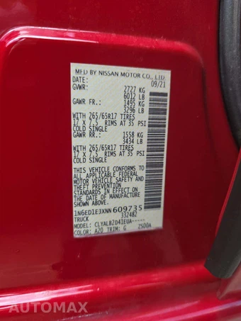 2022 Nissan Frontier SV Crew Cab Medium Bed – miniatura 5