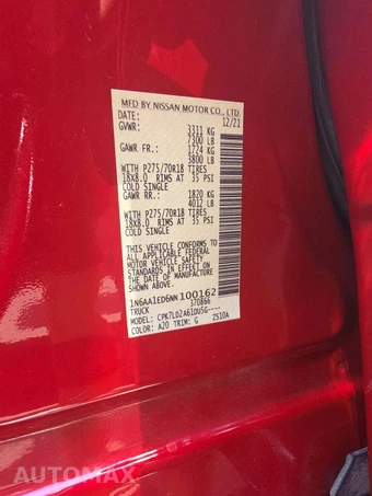 2022 Nissan TITAN PRO-4X Crew Cab Short Bed – miniatura 5