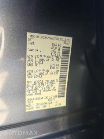 2022 Nissan TITAN XD PRO-4X Crew Cab Medium Bed – miniatura 5