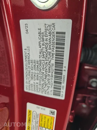2023 Honda Accord Sedan EX w/o BSI - miniatura 15