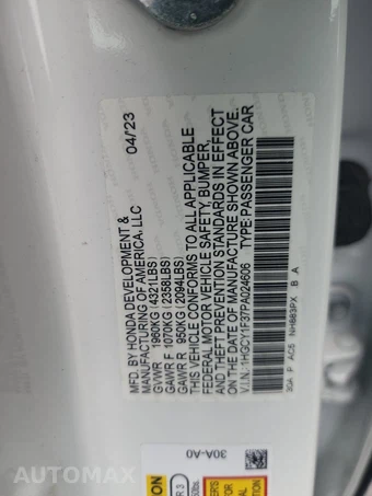 2023 Honda Accord Sedan EX w/o BSI - miniatura 14