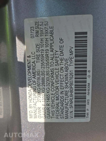 2023 Honda Odyssey Touring 118.1" WB - miniatura 5