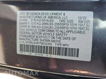 2023 Honda Odyssey Touring 118.1" WB - miniatura 5