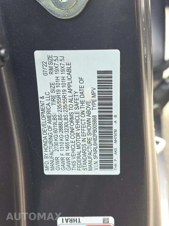 2023 Honda Odyssey Touring 118.1" WB - miniatura 5