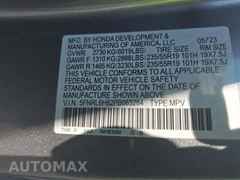 2023 Honda Odyssey Touring 118.1" WB - miniatura 5