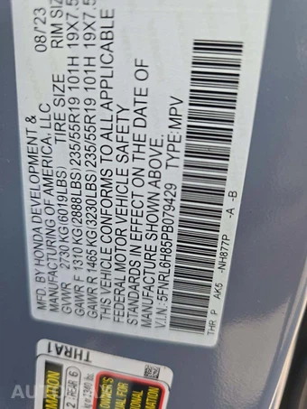 2023 Honda Odyssey Touring 118.1" WB - miniatura 5
