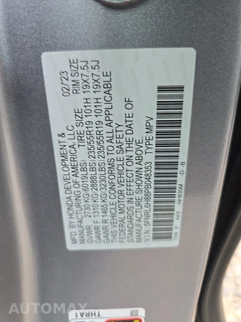 2023 Honda Odyssey Touring 118.1" WB - miniatura 15