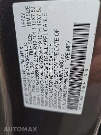 2023 Honda Odyssey Touring 118.1" WB - miniatura 5