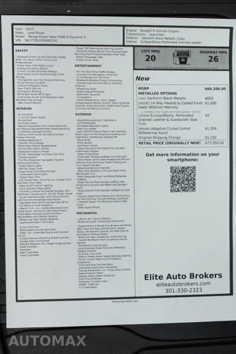 2023 Land Rover Range Rover Velar R-Dynamic S - miniatura 53