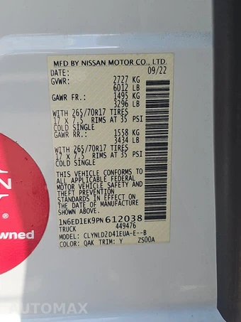 2023 Nissan Frontier PRO-4X Crew Cab Medium Bed - miniatura 14