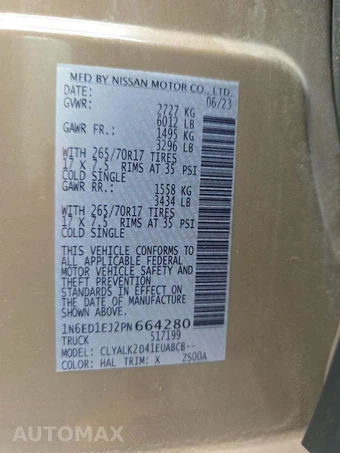 2023 Nissan Frontier PRO-X Crew Cab Medium Bed – miniatura 5