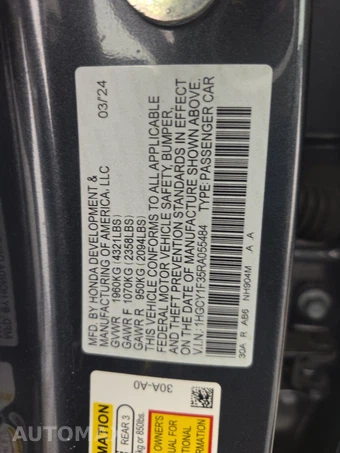2024 Honda Accord Sedan EX - miniatura 15