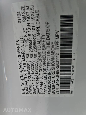 2024 Honda Odyssey Touring 118.1" WB - miniatura 15