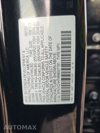 2024 Honda Pilot Touring - miniatura 15