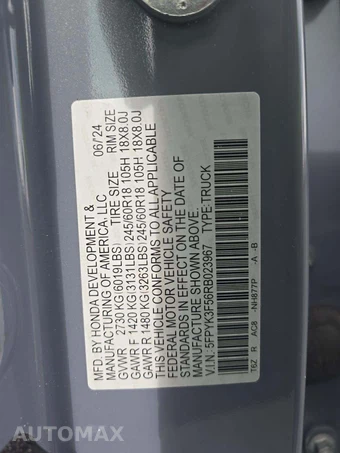 2024 Honda Ridgeline RTL Crew Cab Medium Bed - miniatura 2