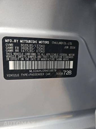 2024 Mitsubishi Mirage ES – miniatura 14