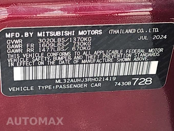 2024 Mitsubishi Mirage ES – miniatura 14