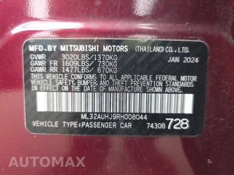 2024 Mitsubishi Mirage ES – miniatura 14