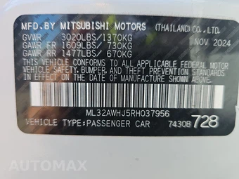 2024 Mitsubishi Mirage NOIR – miniatura 14