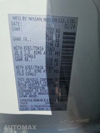 2024 Nissan Frontier SV Crew Cab Medium Bed - miniatura 14