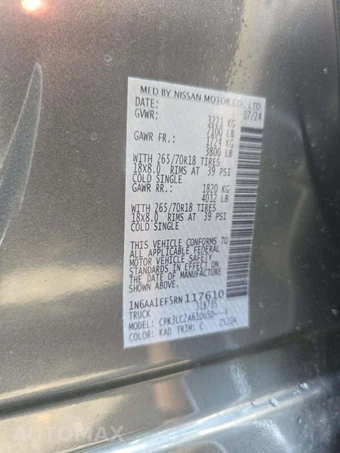 2024 Nissan TITAN SV Crew Cab Short Bed – miniatura 5