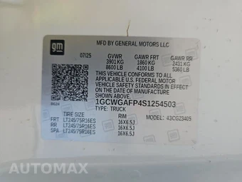 2025 Chevrolet Express 2500 Cargo Van 1WT 135.0" WB - miniatura 15