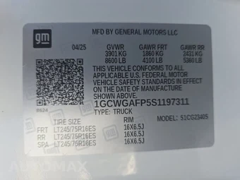 2025 Chevrolet Express 2500 Cargo Van 1WT 135.0" WB – miniatura 14