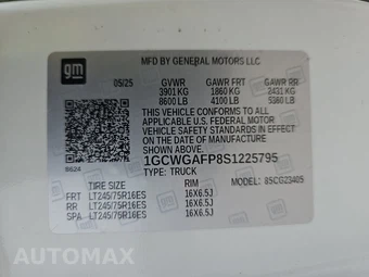 2025 Chevrolet Express 2500 Cargo Van 1WT 135.0" WB - miniatura 15