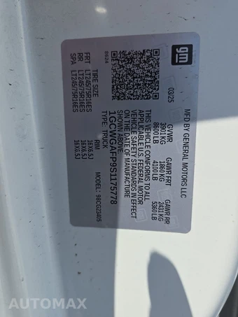 2025 Chevrolet Express 2500 Cargo Van 1WT 135.0" WB - miniatura 14