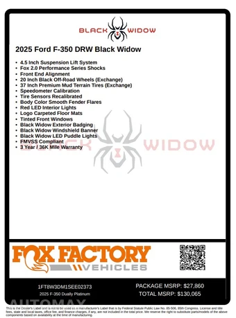 2025 Ford Super Duty F-350 Platinum Crew Cab Long Bed DRW - miniatura 19