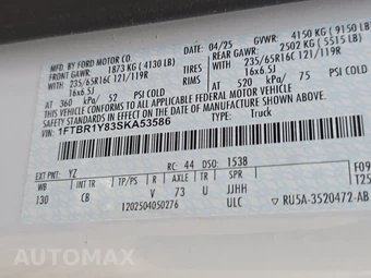2025 Ford Transit 250 Cargo Van Low Roof 130.0" WB - miniatura 14